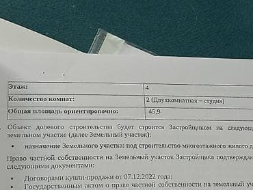 Батирлер: 1 бөлмө, 45 м², Элитка, 4 кабат, ПСО (өзү оңдоп түзөтүп бүтүү үчүн) — 5