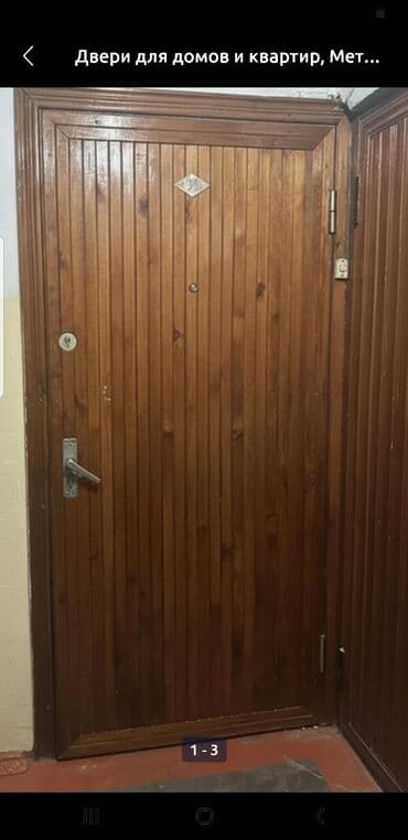 дверь эшик: Двери для домов и квартир, Деревянная, Одностворчатая, цвет - Коричневый — 1