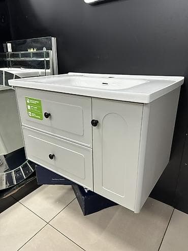 зеркало для ванной бу: Тумба для ванны, С раковиной, Другой материал, цвет - Белый — 1