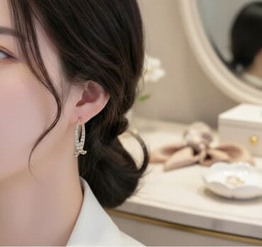 Серьги, Женские, Вставка: Циркон, Новый