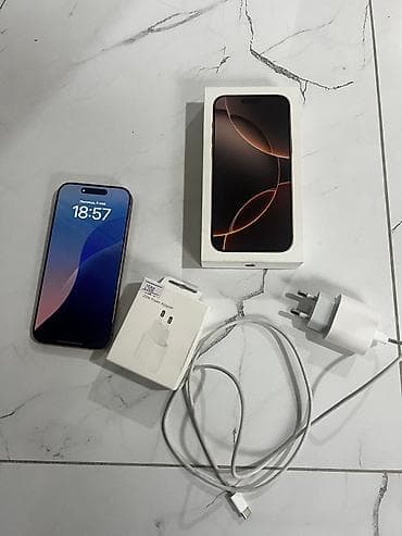 IPhone 16 Pro Max, 256 ГБ, Natural Titanium, Зарядное устройство, 100 %