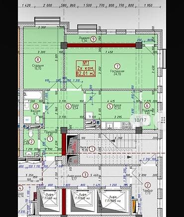 ботанический сад: 2 комнаты, 81 м², Элитка, 11 этаж, Готовая ПСО (под самоотделку) — 3