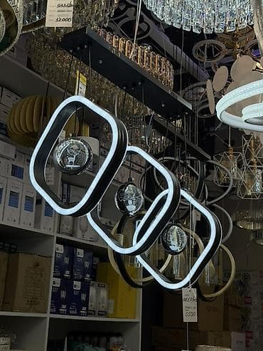 string art: Подвесной светильник с LED-подсветкой и декоративными стеклянными — 1