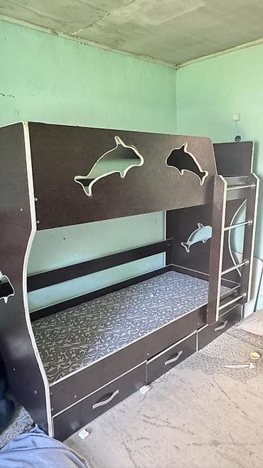 bunk bed: Детская двухъярусная кровать «Дельфины» - Два спальных места одно над — 2