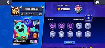 Игровой аккаунт Brawl Stars - Прогресс: Путь к славе — 19 080