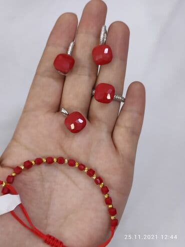 эксклюзивные свадебные пригласительные: Очень красивый Набор с камнями Кораллы по краям фианиты Италия — 7