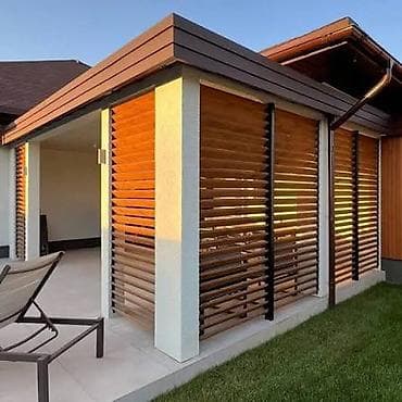 летние беседки: Деревянные штакетники — 1