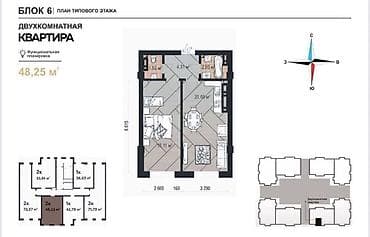 pro group: 1 комната, 47 м², Элитка, 7 этаж, ПСО (под самоотделку) — 2