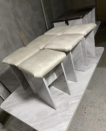 кухонные стол стулья: Кухонный стол и стул, Новый, цвет - Серый — 5