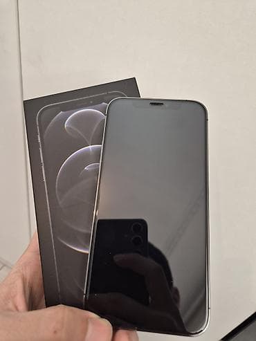 Уюлдук телефондор жана аксессуарлар: IPhone 12 Pro, Колдонулган, 128 ГБ, Графит, Коргоочу айнек, Каптама, Куту, 85 % — 3