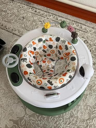 Детские ходунки с игровым столиком - Круглая устойчивая рама на 6 — 3