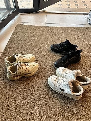 оригинал кроссы: Мужские кроссовки, 37, 38, Gucci, Б/у, цвет - Бежевый — 1