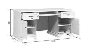компьютеный стол: Стол письменный, Белый, коллекции Кентаки, БРВ Брест (Беларусь) Стол — 8
