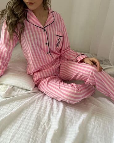 белая ночная сорочка: Пижама, Хлопок, XS, S, M — 2