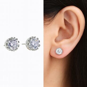 элегантное свадебное кружевное платье: Элегантные серьги-гвоздики НС станут идеальным акцентом для любого — 1