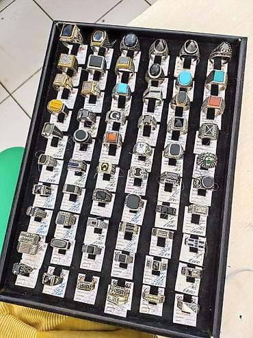 Серебряные кольца: Новая коллекция Мужские кольцы Серебро с марказидами 925 пробы — 5