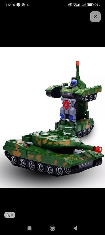 игрушки роботы: Игрушечный робот-танк трансформер. В отличном состоянии. Присутствуют — 1
