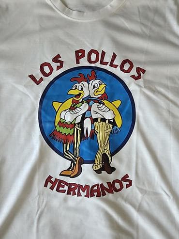 зимняя спецодежда: Футболка с принтом Los Pollos Hermanos, Из Breaking BadНу илм Во все — 2