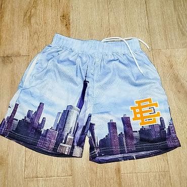 tech fleese: Шорты спортивные с принтом «городской пейзаж» - Материал: легкая — 3