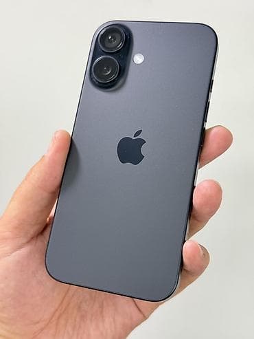 IPhone 16, Б/у, 256 ГБ, Черный, Защитное стекло, Чехол, 100 %