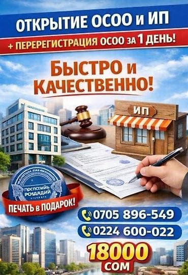 иссы куль: Услуги по регистрации бизнеса: - Открытие ОСОО и ИП - Перерегистрация — 1