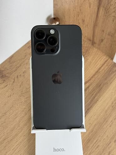 IPhone 15 Pro Max, Б/у, 256 ГБ, Black Titanium, Защитное стекло, Чехол, Кабель, 85 %
