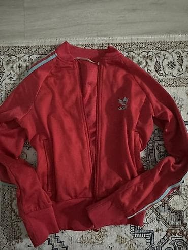 Личные вещи: Adidas Originals — красная спортивная кофточка/олимпийка на молнии. - — 1