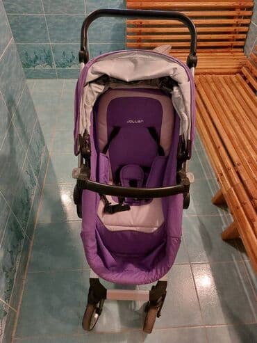 коляска prego: Коляска, цвет - Фиолетовый, Б/у — 3