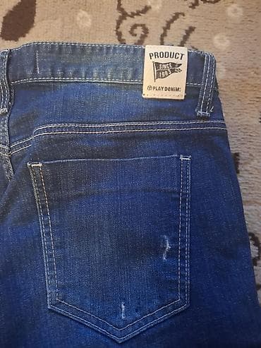 рваные джинсы: Джинсы PLAYDENIM PRODUCT Since 1983 - Классический синий деним с — 2