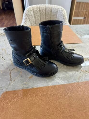 размер 28: Черные итальянские сапожки на девочку. 28 размер. Натуральная кожа — 1