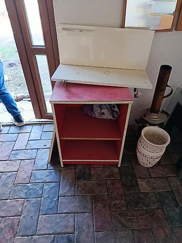 Мебель: Тумба для вещей и одежды, Без зеркала, ЛДСП, цвет - Красный — 1