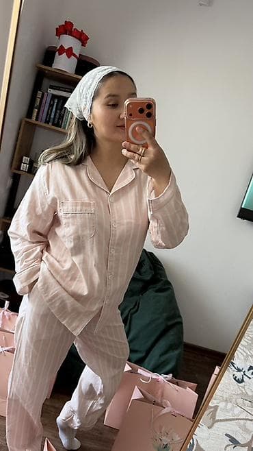 женские пижамы для сна: Пижама, Хлопок, Китай, На пуговицах, S, M, L — 6