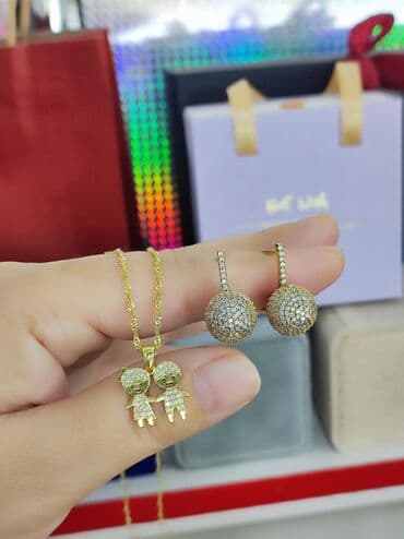 свадебные платья от производителя: Серебро Италия Серебряный Серьги+ Цепочка с подвеской Цена 4500сом — 1