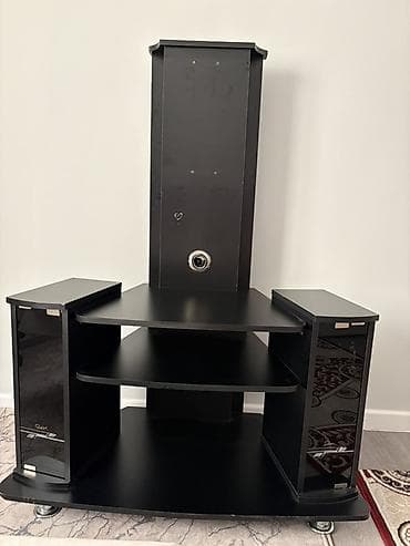 di store: Тумба и подставка для телевизора, Б/у, Напольная, ЛДСП, Самовывоз, цвет - Черный — 3