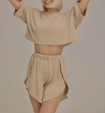 нюд: Костюм с шортами, Топ, Made in KG, Вискоза, S, M, L — 7