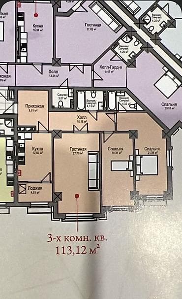Новостройки от застройщика: Строится, Элитка, 3 комнаты, 113 м² — 7