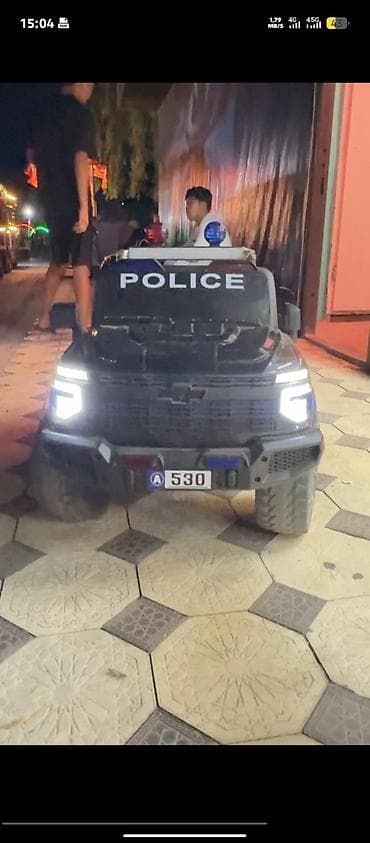 Детский электромобиль Police SUV - Внедорожный стиль, черный корпус с
