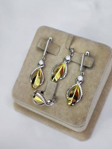 самые красивые свадебные платья в мире: Новая коллекция Италия Серебряный комплект Серебро напыление жёлтое — 3