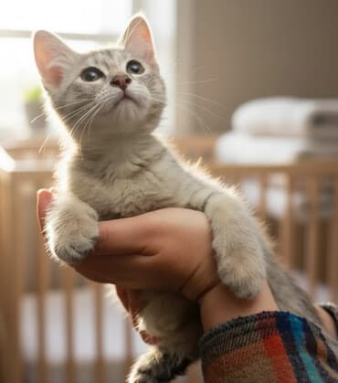 долматинец щенок: Русская голубая, 2 месяца, Девочка, Метис, Приучена к лотку — 1