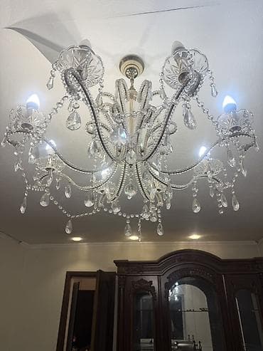 люстра подвесная: Классическая подвесная люстра с хрустальными подвесками - Элегантный — 1