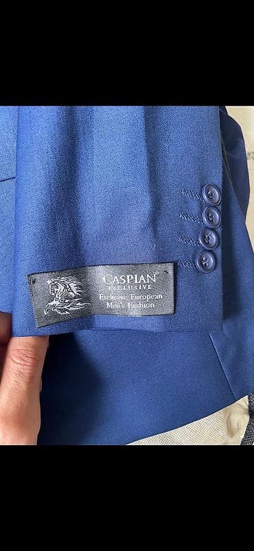 купить шлепки женские: Мужской пиджак CASPIAN Exclusive - Цвет: насыщенный синий - Ткань — 2