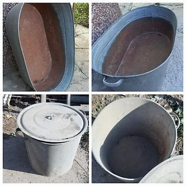 Овальная оцинкованная корыто-ванна (таз) большого объема