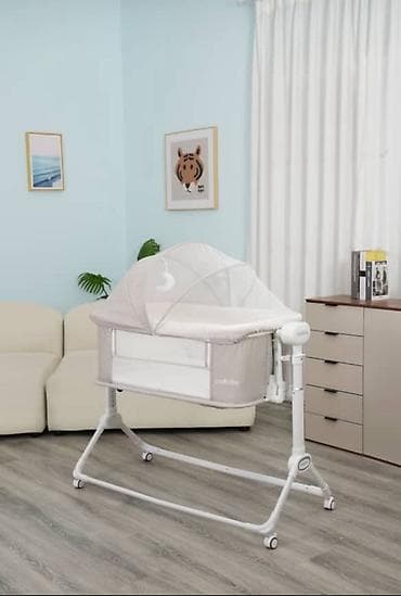 foldable table: Детская приставная кроватка, С колесиками, цвет - Серый — 3