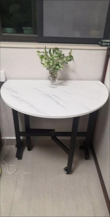 раскладной стеклянный стол: Стол трансформер Для кухни, Раскладной стол, Длина, см: 140 см, цвет - Белый — 2