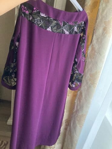 праздничные платья больших размеров: Вечернее платье, Коктейльное, Средняя модель, Креп, С рукавами, 3XL — 7