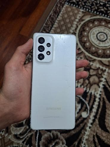 телефон с большой батареей: Samsung Galaxy A53 5G, Б/у, 128 ГБ, цвет - Белый, 2 SIM — 2