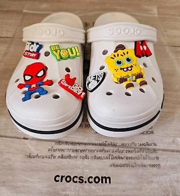купить кроксы детские: Детские сабо Crocs Classic с украшениями Jibbitz - Цвет: белый — 1