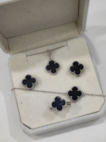 набор пандора: Серебряный Набор+ цепочка + браслет Ванклиф дизайн Италия Размеры — 7