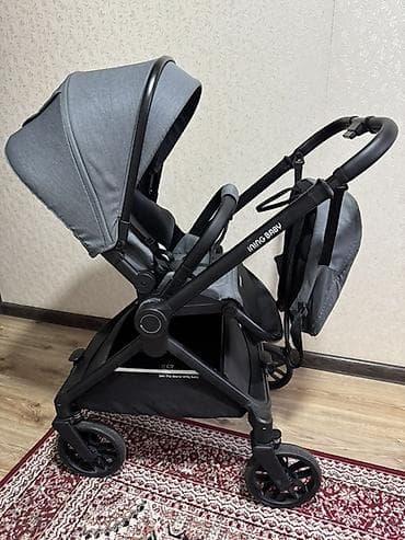 иннинг бейби коляска: Прогулочная коляска INING BABY, серый текстиль - Компактная коляска с — 5