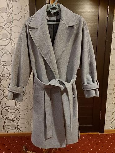 Кашемир пальто- Серое женское пальто AM collection. - Классический